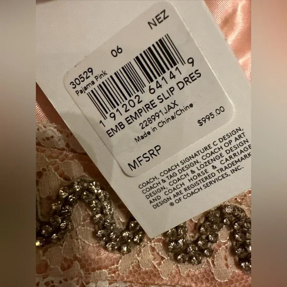 Coach NWT silk slip dress. Size 6 - Picture 6 of 12